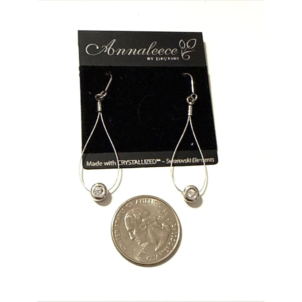 Annaleece by Devries Earrings Swarovski Crystals Dangle Pierced 2